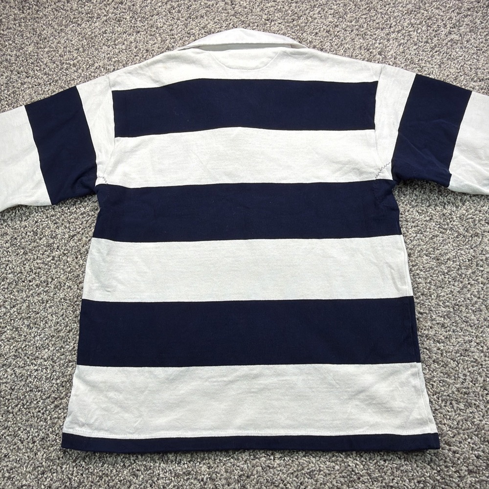 Barbarian Rugby Shirt Mens M Navy White Striped Heavy Cotton Made In Canada - Picture 9 of 11